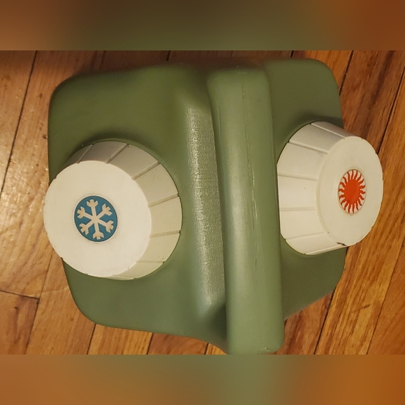 Vintage Thermos Hot & Cold Cooler Avocado Green Double Container  Picnic Camping - Picture 9 of 11